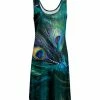 Lily | Green & Teal Peacock Sleeveless A-Line Dress - Women