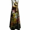 Lily | Black & Olive Abstract Asymmetrical-Hem Maxi Dress - Women