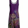 Lily | Purple Paisley Sleeveless A-Line Dress - Plus