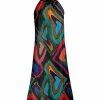 Lily | Teal & Orange Abstract Halter Midi Dress - Women