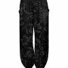 Lily | Black & Gray Floral Pocket Harem Pants - Women