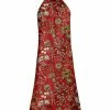 Lily | Red & Rust Floral Halter Midi Dress - Women