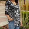 Lily | White & Black Abstract V-Neck Tunic - Women