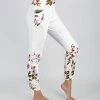Lily | White & Pink Floral Pocket Leggings - Women