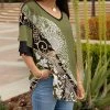 Lily | Olive & Black Abstract V-Neck Tunic - Plus