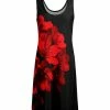 Lily | Black & Red Floral Scoop Neck Sleeveless Dress - Women