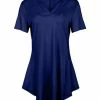 Lily | Blue Short-Sleeve V-Neck Tunic - Women