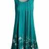 Lily | Turquoise & White Floral Pleated Sleeveless Tunic - Women