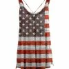 Lily | Red & White Stars & Stripes Sleeveless Tunic - Women