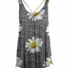 Lily | Gray & White Daisy Sleeveless Tunic - Plus