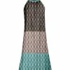 Lily | Turquoise & Mocha Abstract Color Block Sleeveless Yoke Dress - Plus