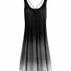 Lily | Black & White Ombré Crisscross Pleated Sleeveless Dress - Plus