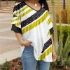 Lily | Black & Yellow Stripe Ruffle-Sleeve V-Neck Tunic - Women