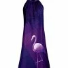 Lily | Purple & Lavender Flamingo Sleeveless Yoke Dress - Women