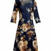 Lily | Blue & Beige Floral Leopard A-Line Dress - Plus