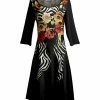 Lily | Black & Beige Floral Zebra A-Line Dress - Plus