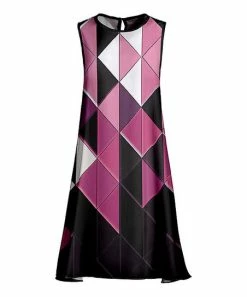 Lily | Pink & Black Abstract Sleeveless Shift Dress - Plus