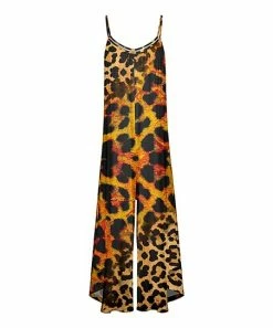 Lily | Gold & Black Leopard Sleeveless Jumpsuit - Women