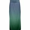 Lily | Blue & Green Ombré Ruched-Waist Maxi Skirt - Plus