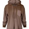 Lily | Mocha & Brown Ombré Chest-Pocket Hoodie - Women