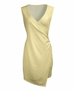 Lily | Yellow Sleeveless Surplice Dress - Women