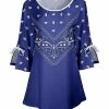 Lily | Blue & White Paisley Three-Quarter Sleeve Tunic - Plus