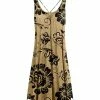 Lily | Black & Beige Floral Scoop Neck Sleeveless Dress - Women