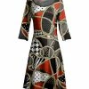 Lily | Black & Cream Rope Mosaic Long-Sleeve A-Line Dress - Women