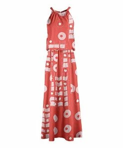 Lily | Coral & Rose Geometric Halter Maxi Dress - Women