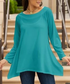 Lily | Turquoise Handkerchief Tunic - Women
