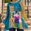 Lily | Blue Abstract Floral Handkerchief Tunic - Plus