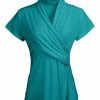 Lily | Turquoise Surplice Short-Sleeve Tunic - Plus