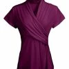 Lily | Plum Surplice Short-Sleeve Tunic - Women & Plus