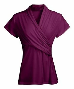 Lily | Plum Surplice Short-Sleeve Tunic - Women & Plus