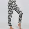 Lily | Black & White Abstract Pocket Leggings - Women