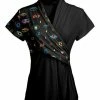 Lily | Black Eye-Contrast Surplice Short-Sleeve Tunic - Plus