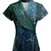 Lily | Blue & Green Paisley Surplice Short-Sleeve Tunic - Women