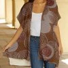 Lily | Brown & Mocha Circles Hi-Low Open Kimono - Women