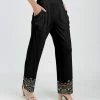 Lily | Black & Red Floral Pocket Wide-Leg Pants - Women