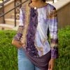 Lily | Purple & Gold Marble Long-Sleeve Tunic - Women