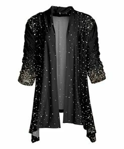 Lily | Black Splatter Sparkle Open Cardigan - Women & Plus