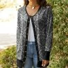 Lily | Black & White Arabesque Snap-Button Cardigan - Plus