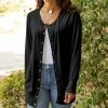 Lily | Black Snap-Button Cardigan - Women & Plus