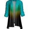 Lily | Blue & Black Ombré Open Cardigan - Plus