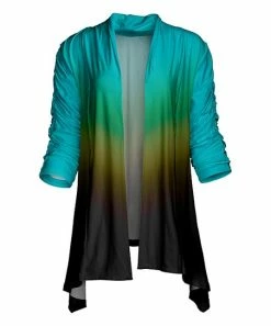 Lily | Blue & Black Ombré Open Cardigan - Plus