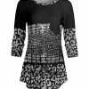 Lily | Black & White Animal-Print Pocket Raglan Tunic - Women