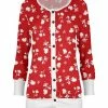 Lily | Red & White Floral Snap-Button Cardigan - Plus
