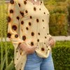 Lily | Beige & Gold Sunflower V-Neck Tunic - Plus