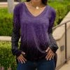 Lily | Purple & Black Woods Long-Sleeve V-Neck Tunic - Women