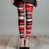 Lily | Black & Red Stripe Leggings - Plus